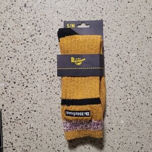 Dr Martens 1 Pair Marl Socks Size S/M 3-8 Unisex Cotton Blend Boot Socks Yellow